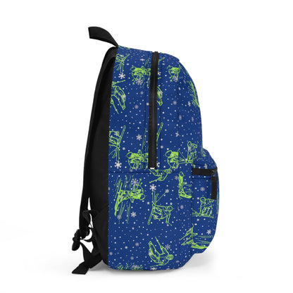 School Essentials: Kids’ Royal Blue Ski-Inspired Backpack - Perfect for Young Ski Enthusiasts!