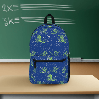 School Essentials: Kids’ Royal Blue Ski-Inspired Backpack - Perfect for Young Ski Enthusiasts!