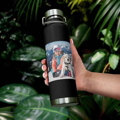 Luxury water bottle with lid. Designer drinkware. Best gift ever for health enthusiasts.