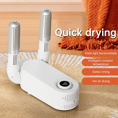 Ski boot dryer with adjustable timer, Compact foldable boot warmer for travel