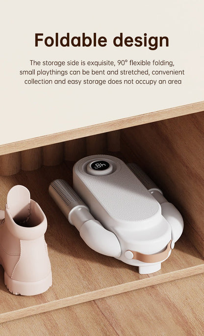 Intelligent shoe dryer for ski and snowboard boots, Boot warmer with flame-retardant safety design