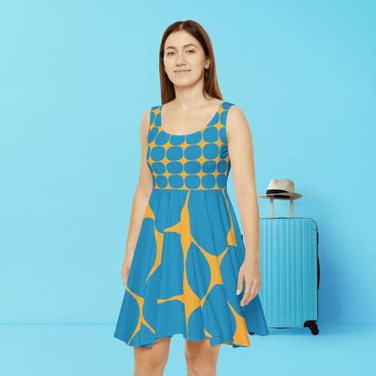Chic Geometric Print Skater Dress: Elevate Your Summer Style! Versatile Summer Dress I Lightweight Dress I Pool Party Fashion I Summer Style - Best Gifter Ever: Everyday Items and Unique Gifts for Ski, Snowboard, Travel, and More