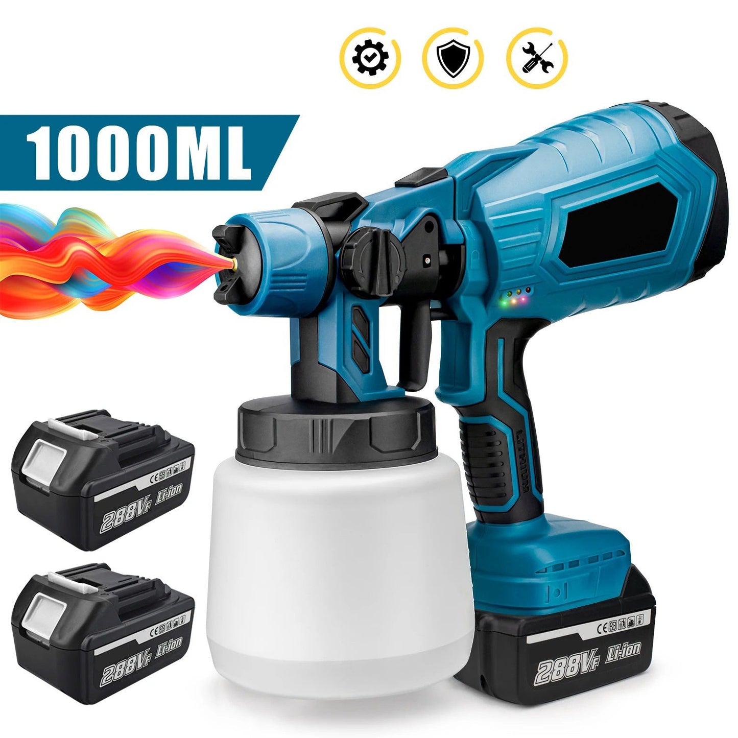 Cordless Paint Sprayer with 2 Rechargeable Batteries – DIY Painting Made Easy, Mess-Free & Money-Saving