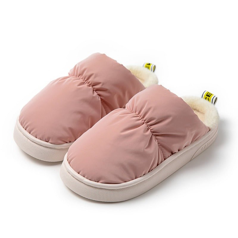 thick sole pastel slippers, fuzzy cotton slippers, pastel slip on slippers,