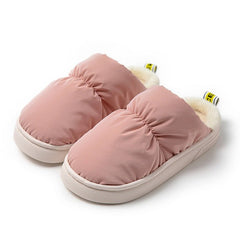thick sole pastel slippers, fuzzy cotton slippers, pastel slip on slippers,