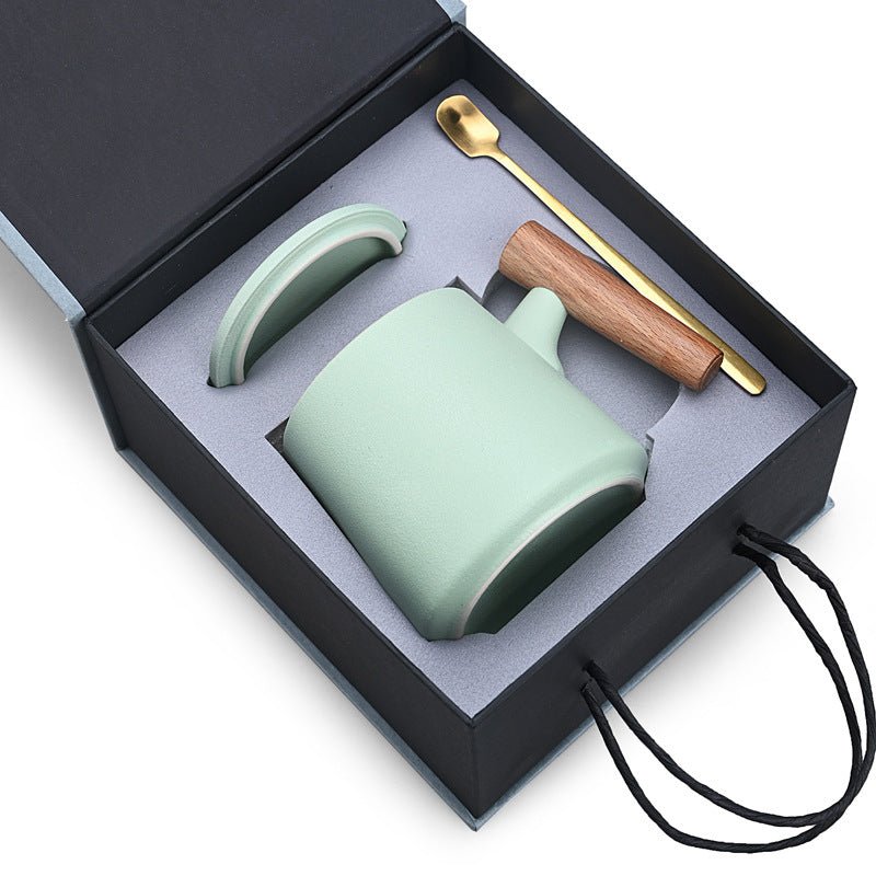Gift ready ceramic gift set. Contemporary coffee mug set.