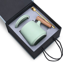 Gift ready ceramic gift set. Contemporary coffee mug set.