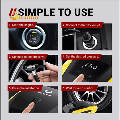 Quick Inflation. Reliable Air Compressor. Perfect Gift for Drivers. Tire Pressure Monitor. Emergency Air Pump. Nighttime Inflation. Easy-to-Use Inflator.