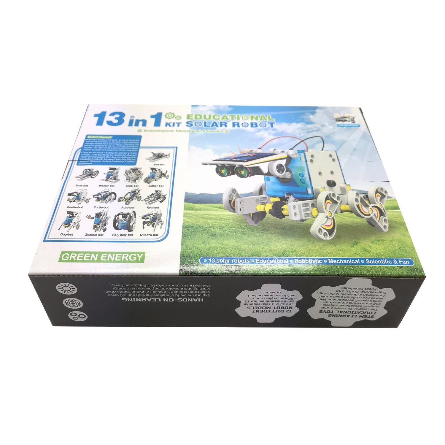 DIY STEM Robot Kit For Kids. 13-In-1 Solar Robot Kit. Build Your Own Robot Toy. Solar Powered Robot Toy For Kids.