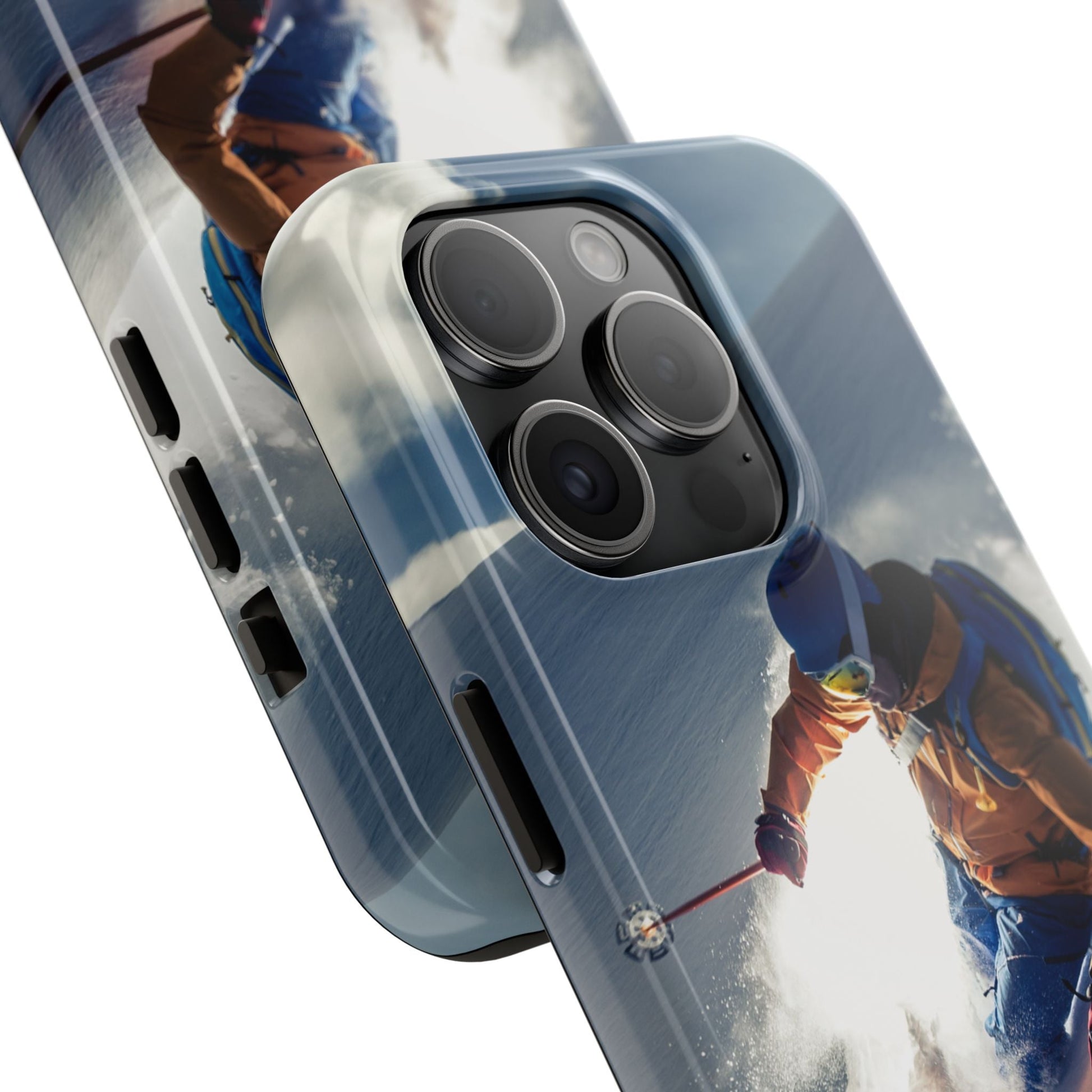 Ski like a girl gift. Cool skiing accessories. Cool ski gifts. Ski phone cover.