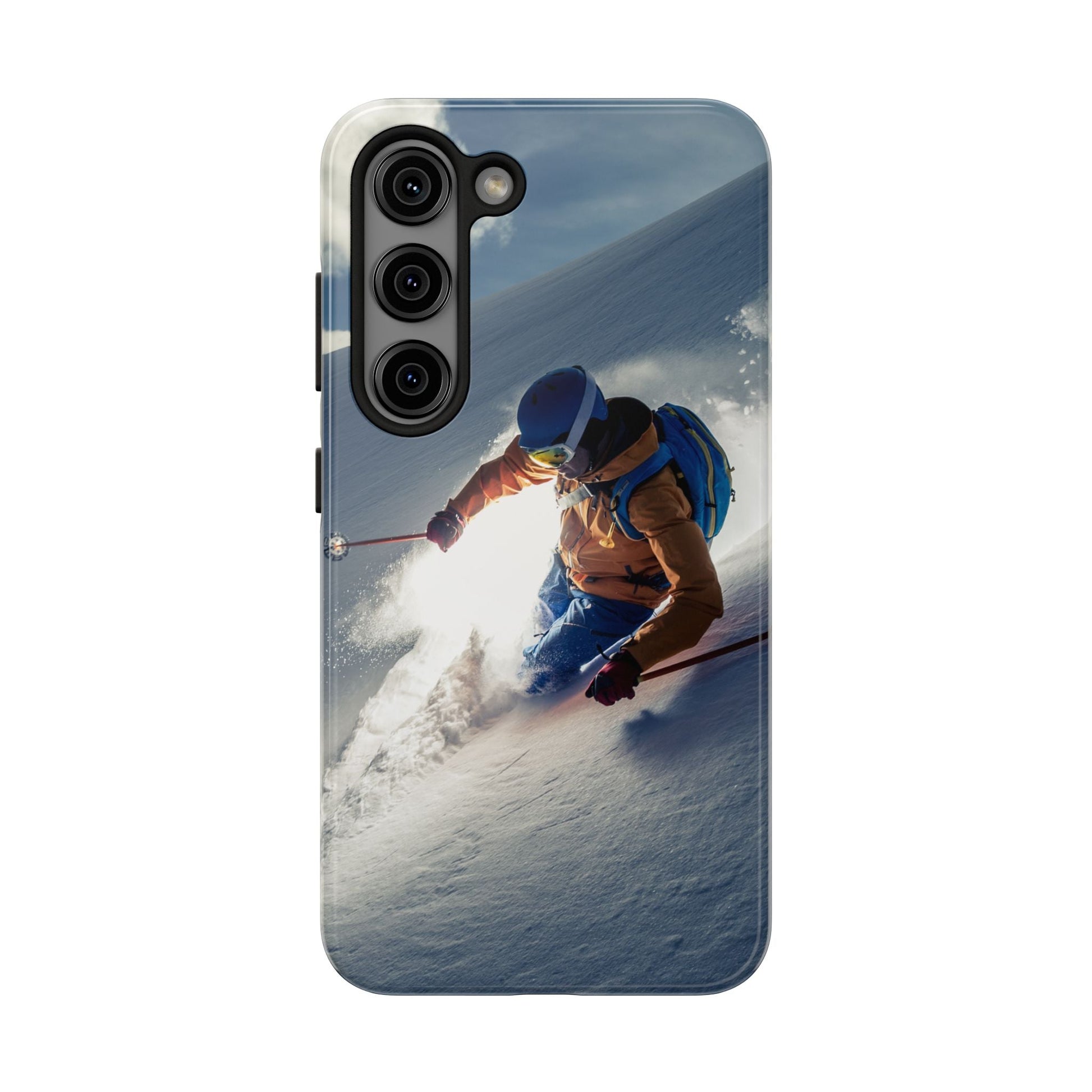 Rugged and waterproof phone case for outdoor. Ski gift. Cool gifts for skiers.