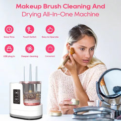 Electric Makeup Brush Cleaner With Dryer. Advanced Brush Cleaning Tool For Acne Prevention. 3-In-1 Makeup Brush Washer And Dryer. 