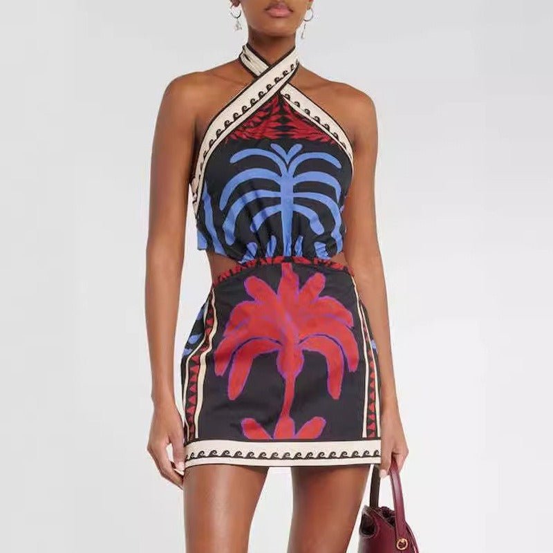 Elegant Mini Halter Dress for Hot Days & Beachwear - Modern, Stylish, Catwalk - Ready. The perfect halter dress for beach fun. Lightweight summer dresses. Beachwear. Travel attire.