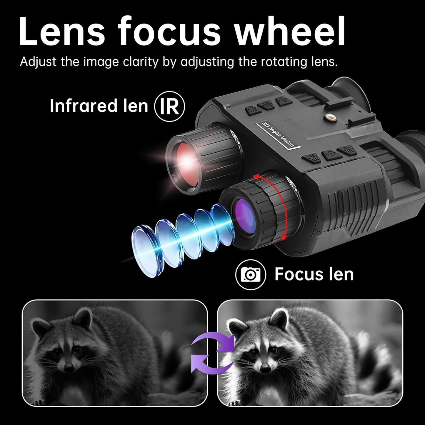 Elite night vision goggles with infrared illuminator active for nighttime outdoor exploration
