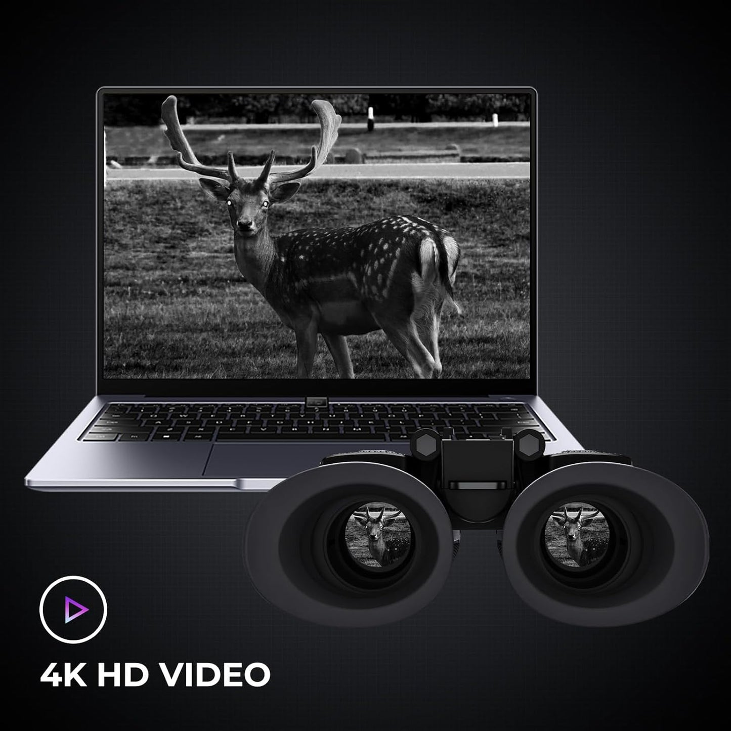 Elite night vision goggles showing digital infrared visibility in low-light outdoor conditions