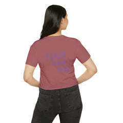 Festival - Ready Crop Top: Retro Skier Graphic Tee for Women – Young at Heart. Modern Fit. Stylish Cinched Waist. Fashion Statement. Festival outfit crop top. Retro crop top.
