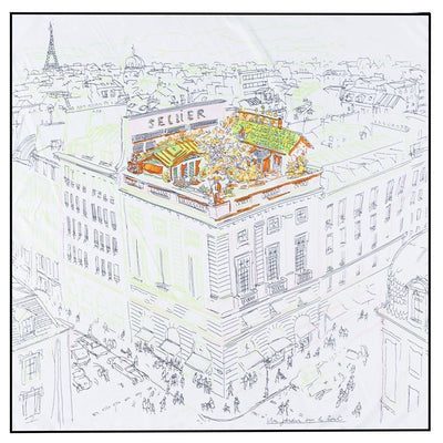 French Designer-Inspired Oversized Silk Scarf – 35-Inch Square Wrap