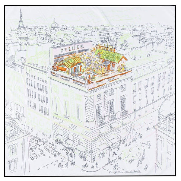 French Designer-Inspired Oversized Silk Scarf – 35-Inch Square Wrap