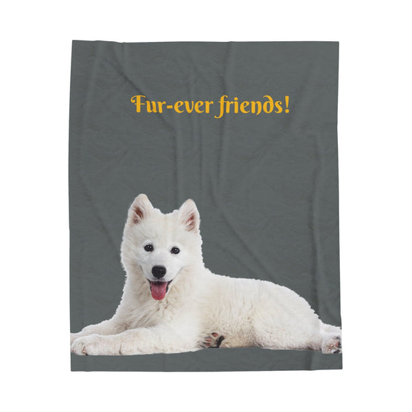 Fur-ever Friends Plush Dog-Inspired Velveteen Blanket.  Great Gift for Dog Lovers!