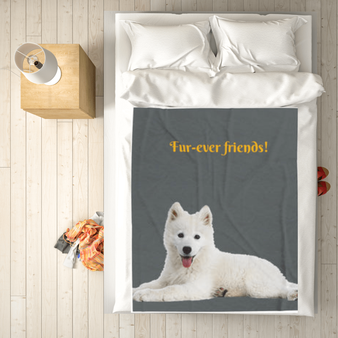 Soft velveteen blanket gift for puppy and dog lovers.