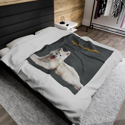 Velveteen plush blanket for home decor. Best home decor idea. Dog-inspired accent throws for pet-friendly home.