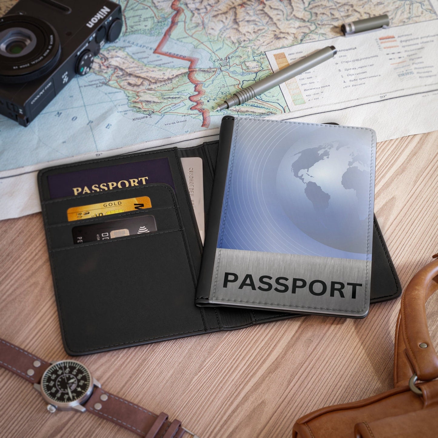 GlobeTrotter Deluxe - RFID Passport Cover & Multi - Currency Wallet | Eco - Friendly Document Protector -