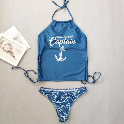 Halter Tankini Swimsuit - Graphic Tankini with Side Tie Bottoms - Best Gifter EverHalter Tankini Swimsuit Graphicadjustable tankinibadge - bestsellerbeach tankini