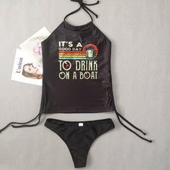 Halter Tankini Swimsuit - Graphic Tankini with Side Tie Bottoms - Best Gifter EverHalter Tankini Swimsuit Graphicadjustable tankinibadge - bestsellerbeach tankini