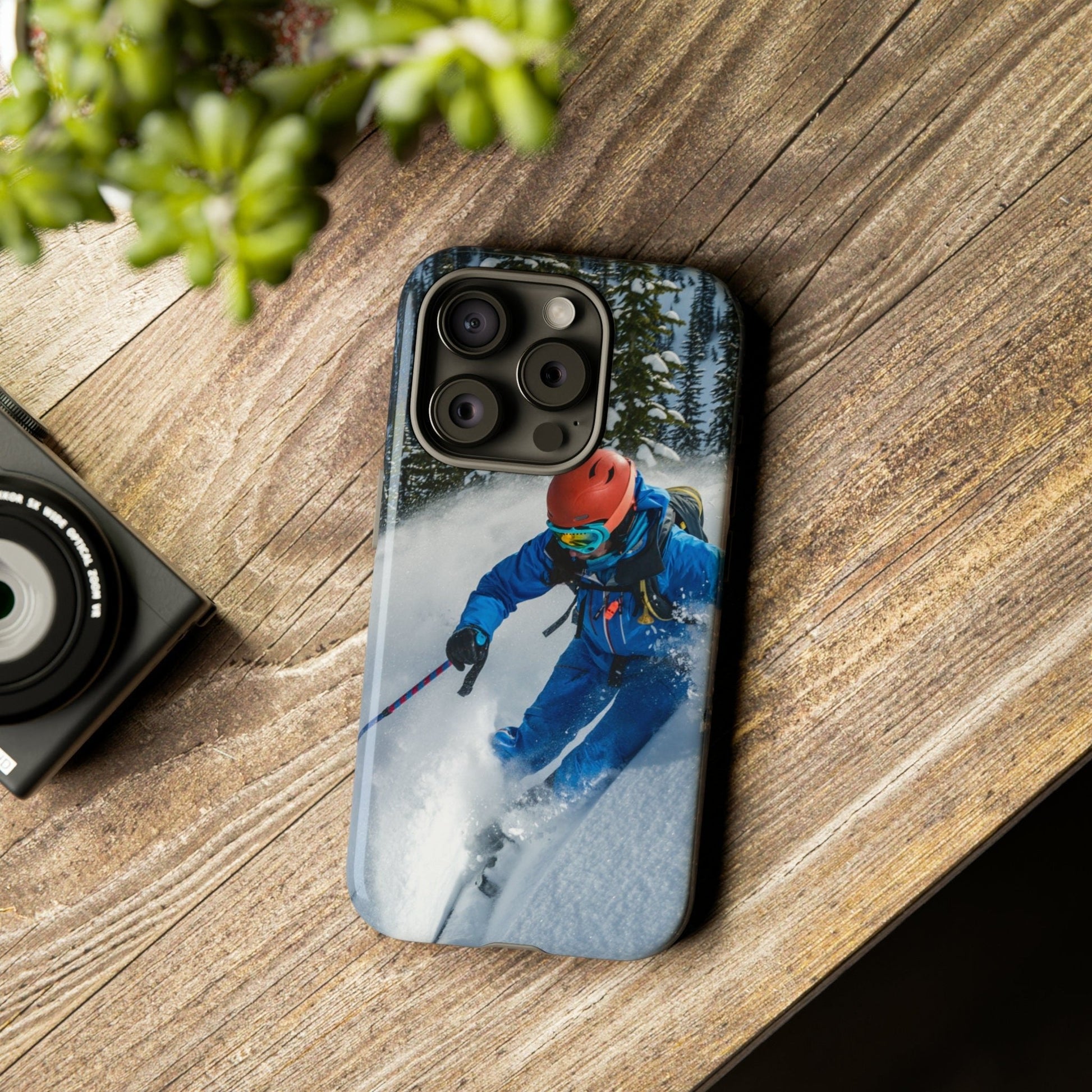 Hit the Slopes with Our Skier - Inspired Phone Case: Glossy or Matte Finish! iPhone, Samsung, Google Cover.