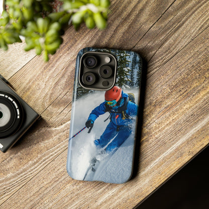 Hit the Slopes with Our Skier - Inspired Phone Case: Glossy or Matte Finish! iPhone, Samsung, Google Cover.