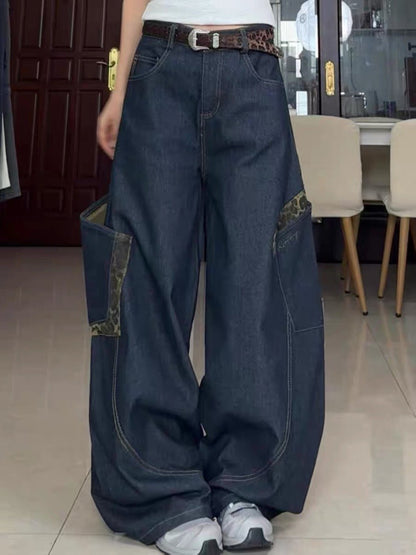 Iconic Y2K Leopard Print Wide - Leg Jeans with Utility Pockets - Essential Streetwear for Gen Z - Best Gifter Ever: Everyday Items and Unique Gifts for Ski, Snowboard, Travel, and More