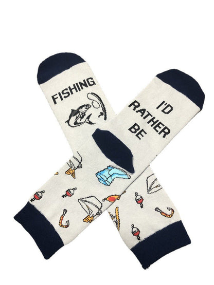I'd rather be fishing socks gift for anglers
