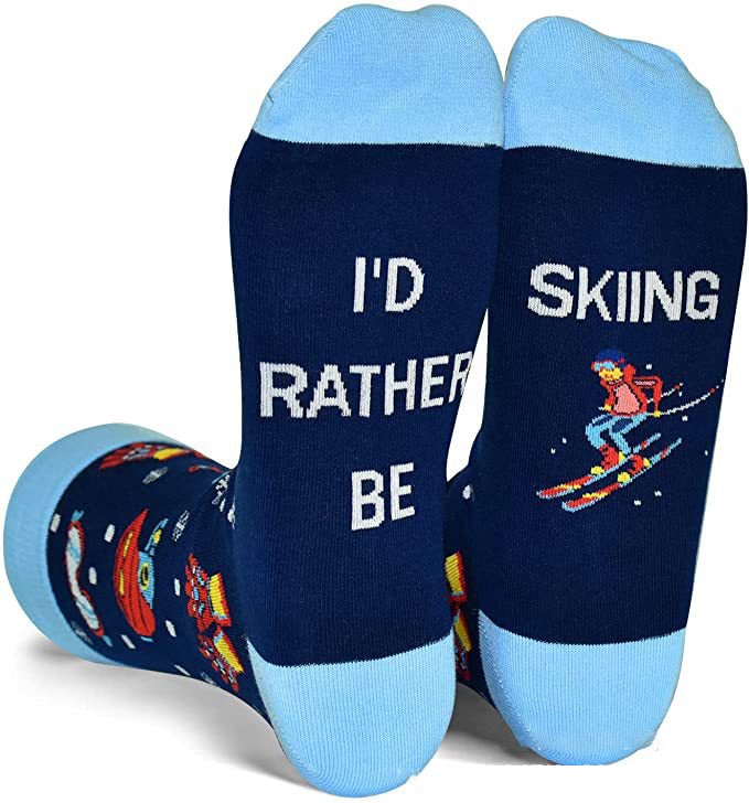 I'd rather be skiing socks winter sport gift