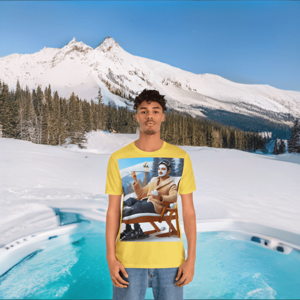 Indecisive Skier: Premium Unisex Graphic Tee for Ski Lovers and Spa Enthusiasts