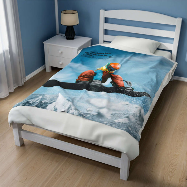 Inspirational Snowboarder Blanket, Warm and Soft, Cozy Winter Gift, Snowboarding Gear, Be Yourself, Snowboarding Inspiration, Great Gift