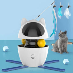 Interactive Pet Laser Toy. Laser Toy for Cats and Dogs. Feather Teaser Pet Toy. Rotating Ball Cat Toy. 