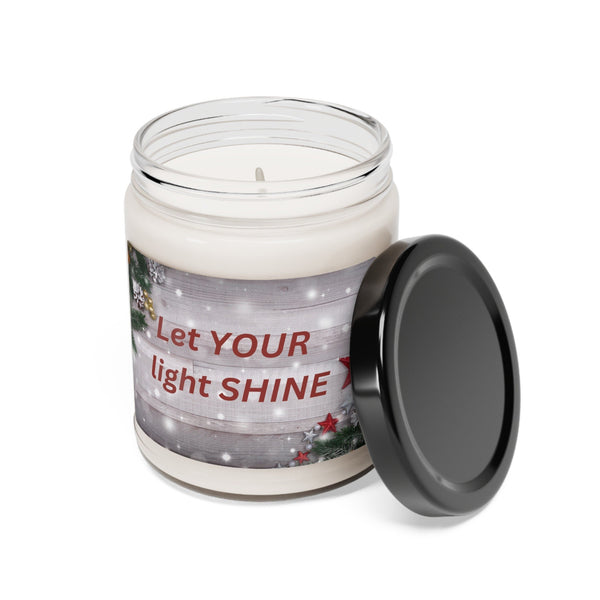 “Let YOUR Light Shine!” Christmas Scented Soy Candle (9oz): Illuminate the Season with Inspiration 🕯️🌟
