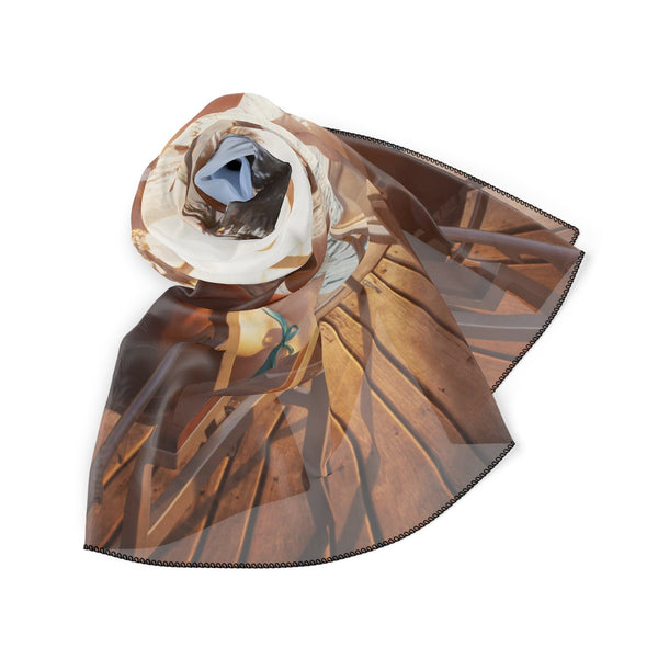 Lightweight Stylish Scarf with Tropical Motif in Earthy Colors. Perfect Beach Vacation Accessory for Every Day