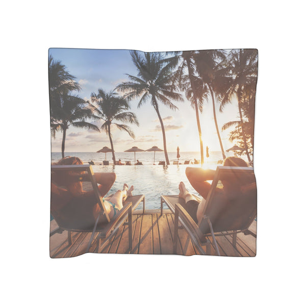 Lightweight Stylish Scarf with Tropical Motif in Earthy Colors. Perfect Beach Vacation Accessory for Every Day