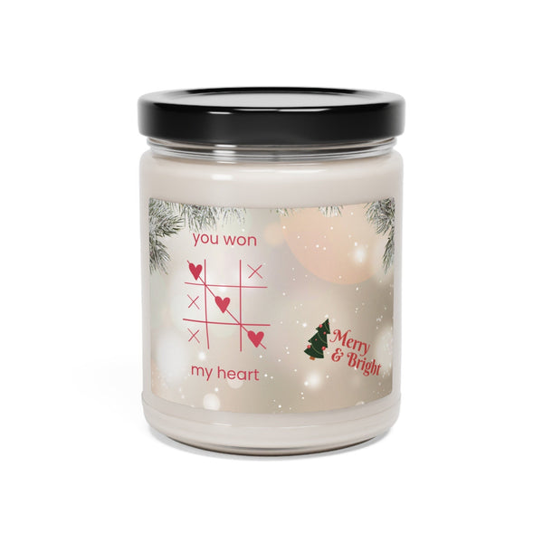 Love Christmas Candle - You Won My Heart - Scented Soy Candle, 9oz. Gift for Loved One