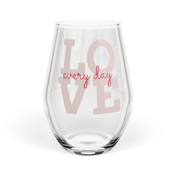 Love Every Day Stemless Wine Glass | Elegant Glassware I Mix and Match for Perfect Gift Set I