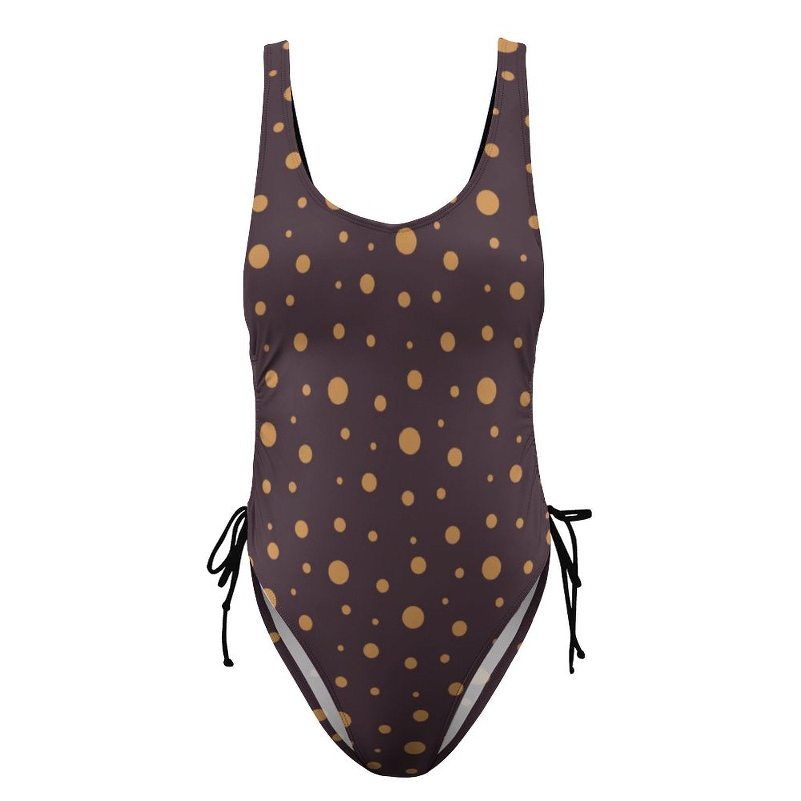 Adjustable modest one‑piece bathing suit with rouching for a flattering fit