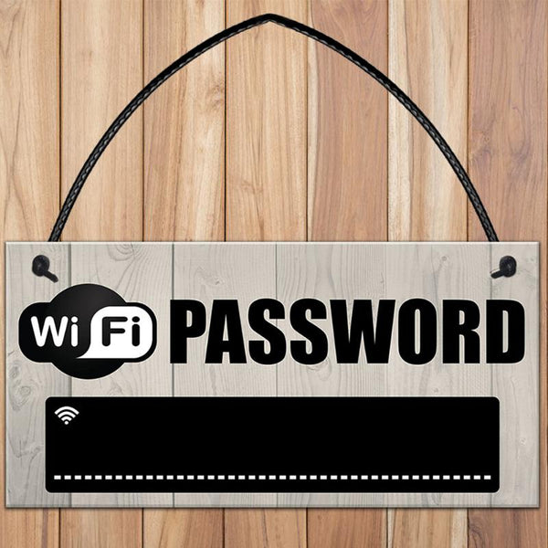 Modern Wooden WiFi Password Sign - Chalkboard Hanging Board for Home, Coffee Bar, Party Decorations