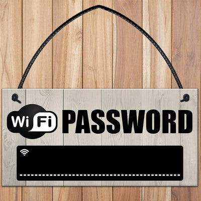 Modern Wooden WiFi Password Sign - Chalkboard Hanging Board for Home, Coffee Bar, Party Decorations