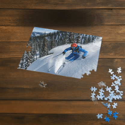 Family puzzle. Best gift for skiers. Stocking stuffer for little skiers.