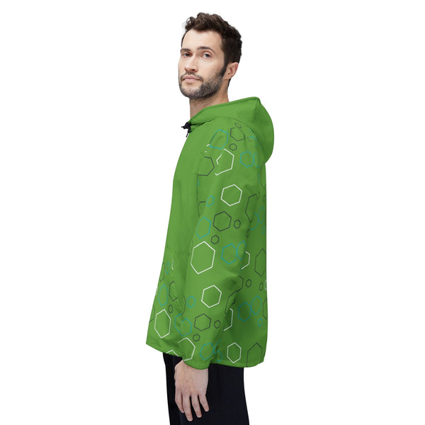 Packable Geometric Print Windbreaker: Travel Must-Have for Women, Lightweight Jacket for Men