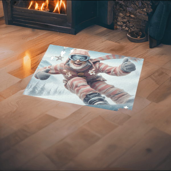 Powder Adventure Jigsaw Puzzle for Snowboarders – Perfect Après-Ski Fun