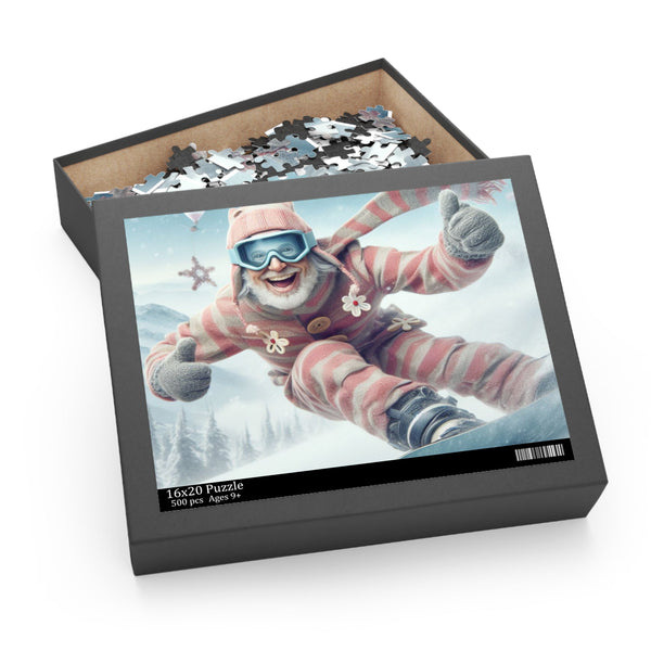 Powder Adventure Jigsaw Puzzle for Snowboarders – Perfect Après-Ski Fun