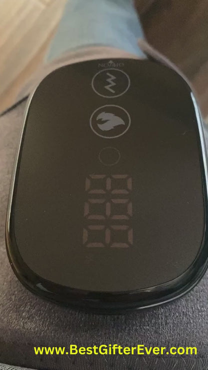 Functionality of heated knee massager. Red light therapy for joints. Best gift for seniors. Arthritis pain relief. Healing knee pad for outdoor workers, skiers and snowboarders.