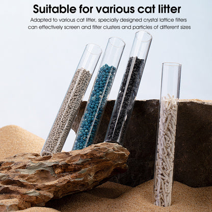 Works with clay, tofu, mixed and crystal cat litter